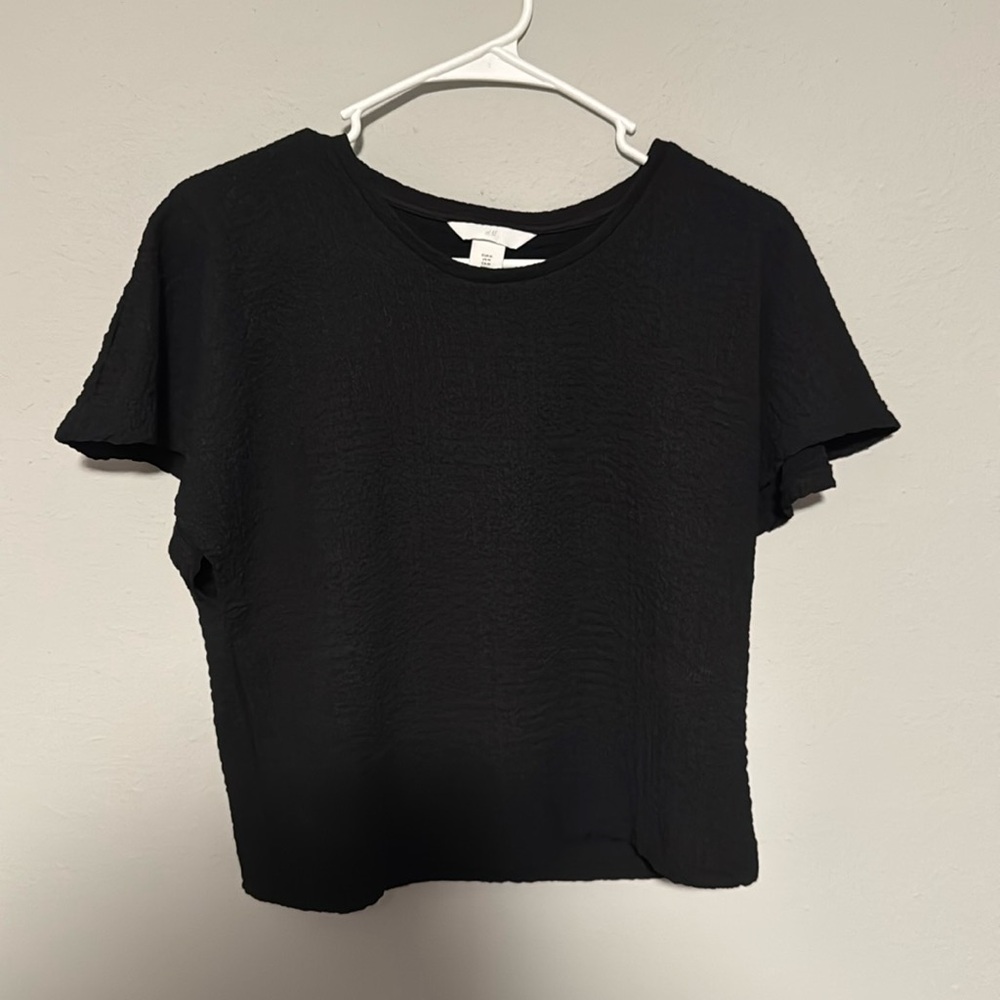 Black textured polyester top from H&M
